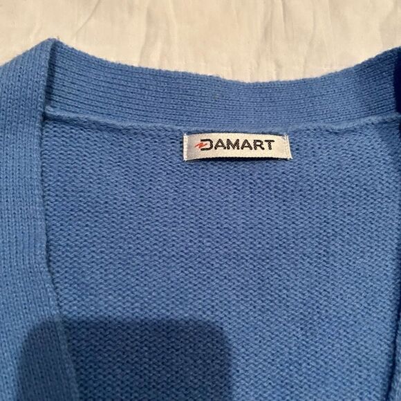 Damart Classic Cardigan Large Blue Acrylic sweater excellent pre owned condition - Picture 4 of 12